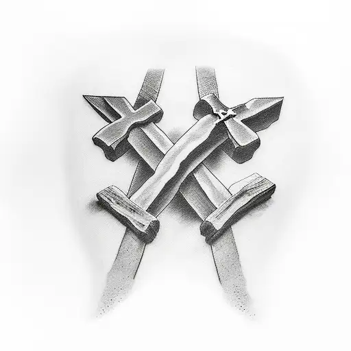 three crosses on Calvary hill tattoo design idea