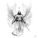 saint michael the archangel with a swoard  tattoo design idea