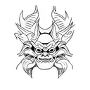 Oni Mask split tattoo design idea