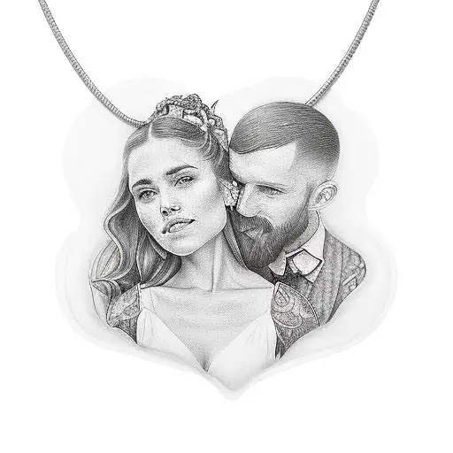 Madison & Mason with heart pendant tattoo design idea