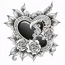 Remembrance tattoo for unborn childs and 4 hearts symbolizing love tattoo design idea
