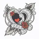 Remembrance tattoo for unborn childs and 4 hearts symbolizing love tattoo design idea