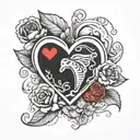 Remembrance tattoo for unborn childs and 4 hearts symbolizing love tattoo design idea