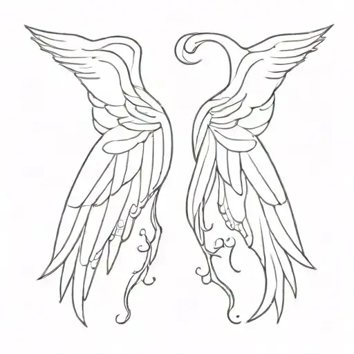 angel and devil wings tattoo design idea