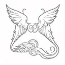 angel and devil wings tattoo design idea