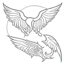 angel and devil wings tattoo design idea