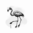 Flamingo standing on one leg tattoo design idea
