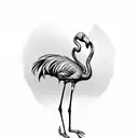 Flamingo standing on one leg tattoo design idea