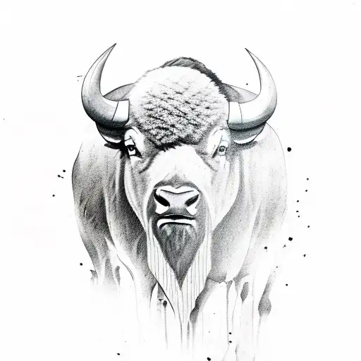 Buffalo tattoo with 716 in it tattoo design idea