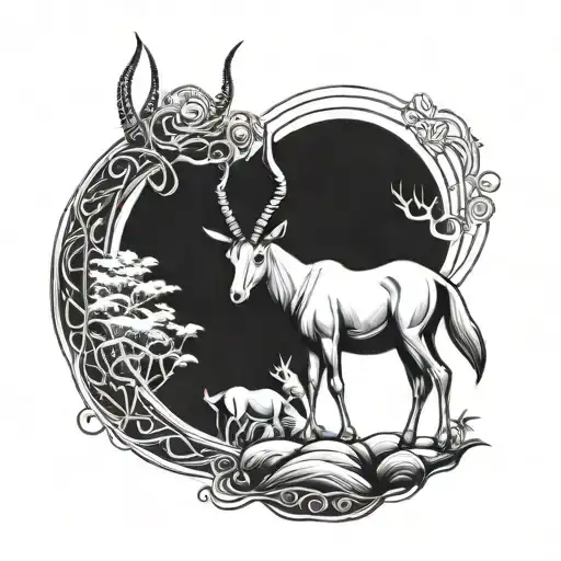 Arabian oryx tattoo design idea
