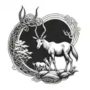 Arabian oryx tattoo design idea