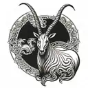 Arabian oryx tattoo design idea