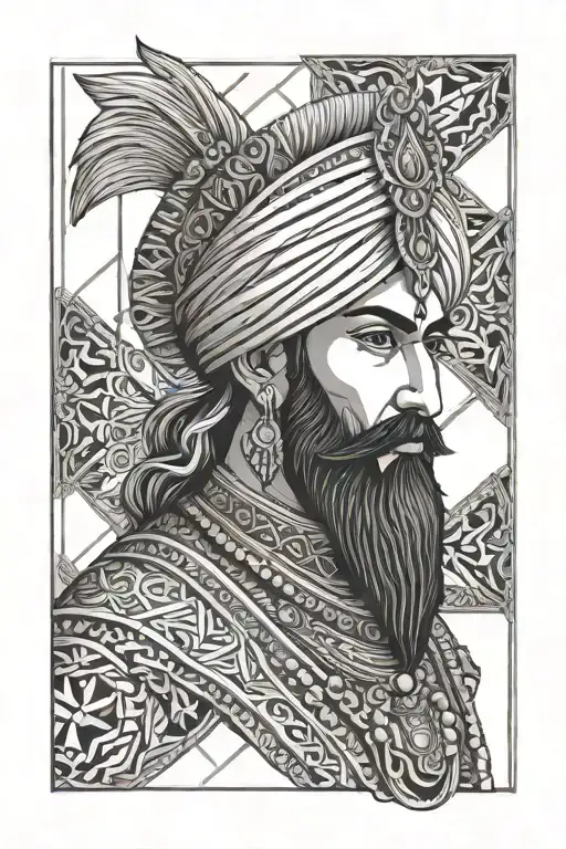 sikh warrior tattoo design idea
