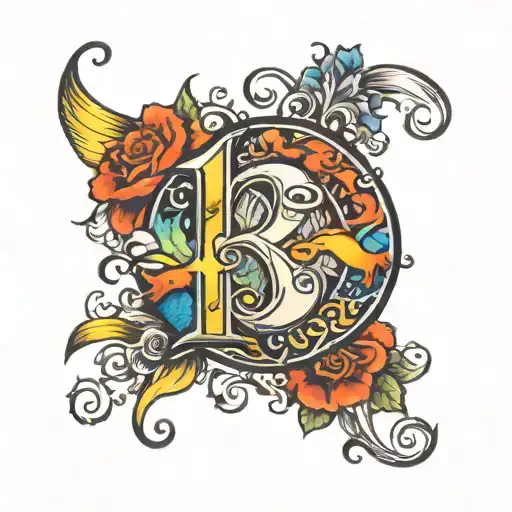 number 13 with rainbow  tattoo design idea