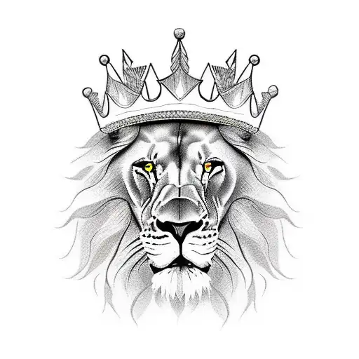 lion with crown attitude tattoo design idea
