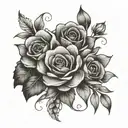 Flowers with Birthday dates  tattoo design idea