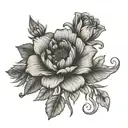 Flowers with Birthday dates  tattoo design idea