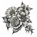 Flowers with Birthday dates  tattoo design idea