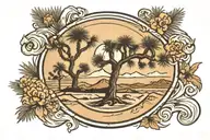 Joshua tree yin and yang symbol formed tattoo design idea