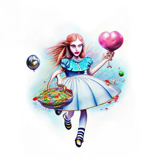 Alice in wonderland tattoo design idea
