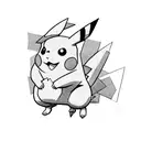 pikachu with roses tattoo design idea