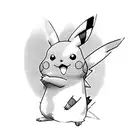 pikachu with roses tattoo design idea