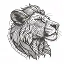 fine line of simba from the lion king with the Title from the movie above him  tattoo design idea