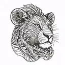 fine line of simba from the lion king with the Title from the movie above him  tattoo design idea