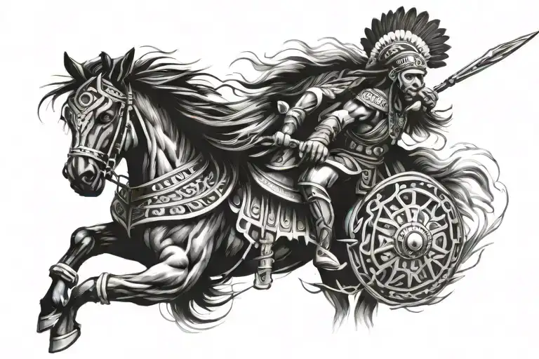 Indian warrior tattoo design idea