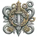 ukraine trident aesculapius intertwined tattoo design idea