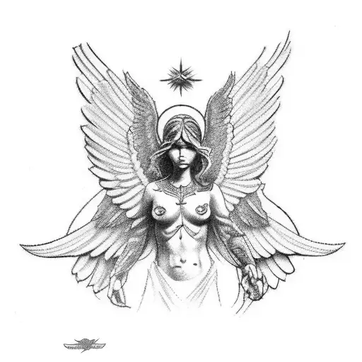 archangel Gabriel chest tattoo tattoo design idea