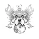 fu dog tattoo design idea