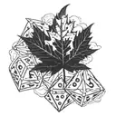Canadian maple leaf dice poker mountains fishing skiing, cooking tattoo design idea