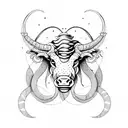 Taurus capricorn leo sign together tattoo design idea