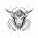Taurus capricorn leo sign together tattoo design idea