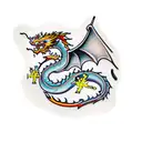 Flaming dragon tattoo design idea