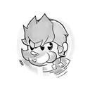 A mix of the main character of each final fantasy im the form of a super Mario smash cover tattoo design idea