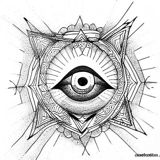 Evil Eye tattoo design idea