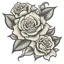 Rose with scroll tattoo design idea