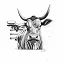 Cow on a Skateboard tattoo design idea