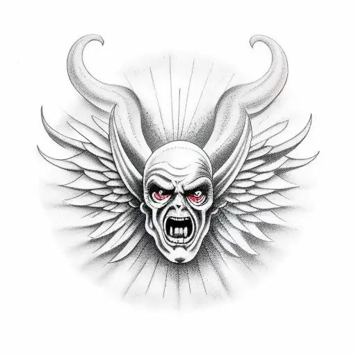 Devil and Angel in a balance pan tattoo design idea