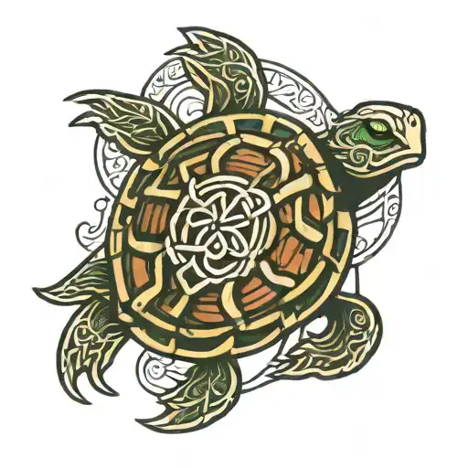 Celtic knot turtle  tattoo design idea