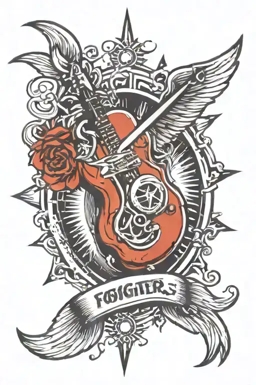 Foo fighters and spaces  tattoo design idea