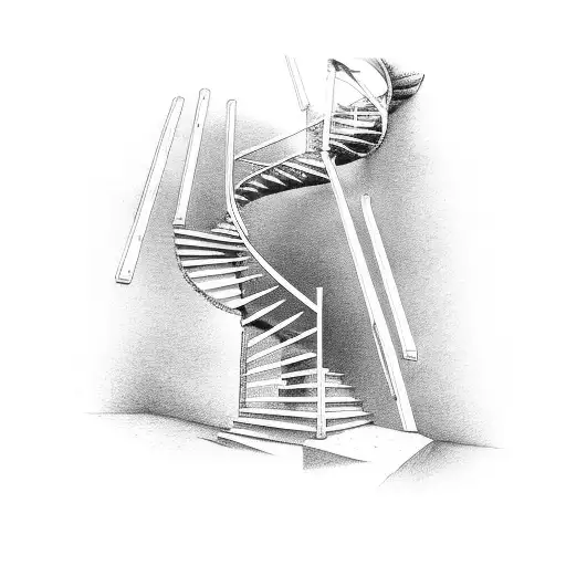 winding stairs to heaven tattoo design idea