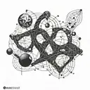 Physics equations intertwined tattoo design idea