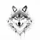 Wolf with izzie writtien above tattoo design idea