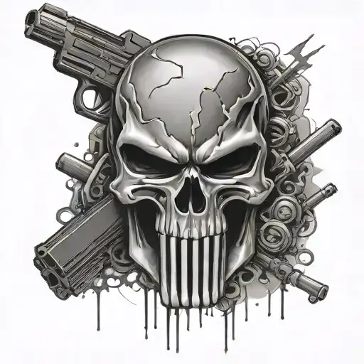 The Punisher MaxTac tattoo design idea
