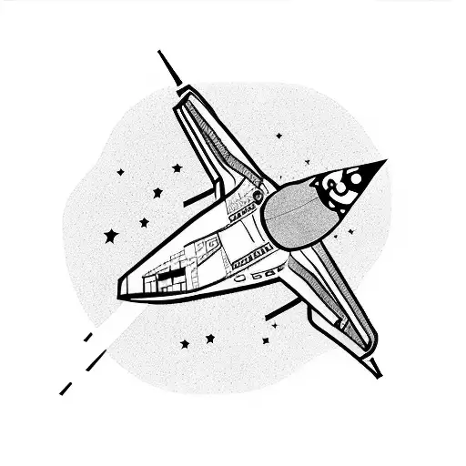 space shuttle launching into space tattoo design idea