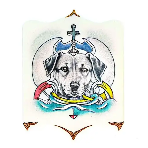 carta de tarot antiga com um cachorro da raça pastor alemão  tattoo design idea