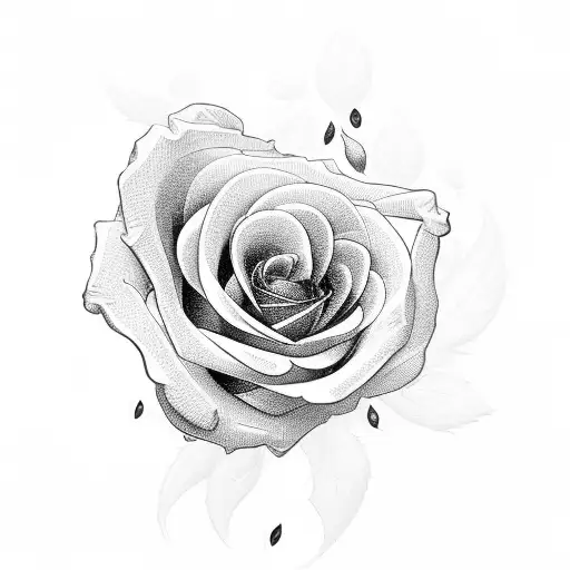 roses dying tattoo design idea